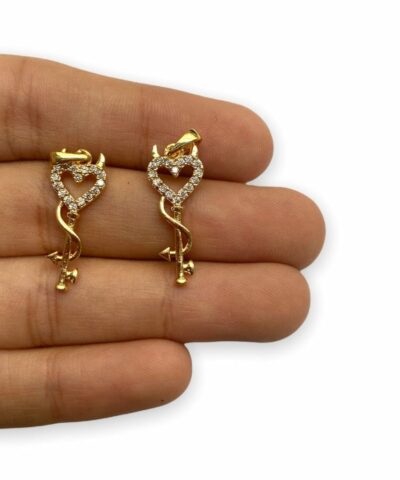 Zirkon Tasli Kalbimin Anahtari Minimal Kolye Ucu