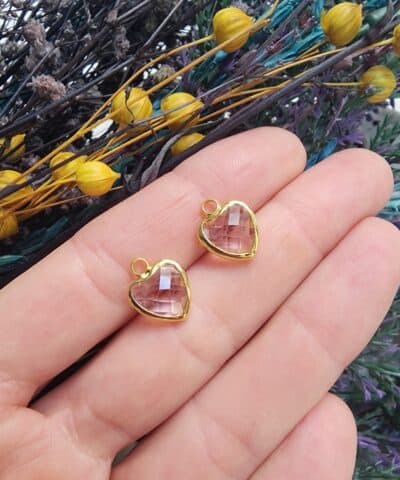 Zirkon Taşlı Kalp Çelik Charm - 502