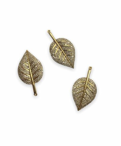 Zirkon Tasli Yaprak Kolye Ucu