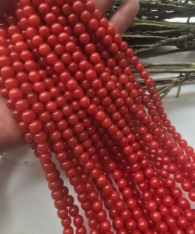 Mercan Renkli Kuvars Taşı - 8 MM