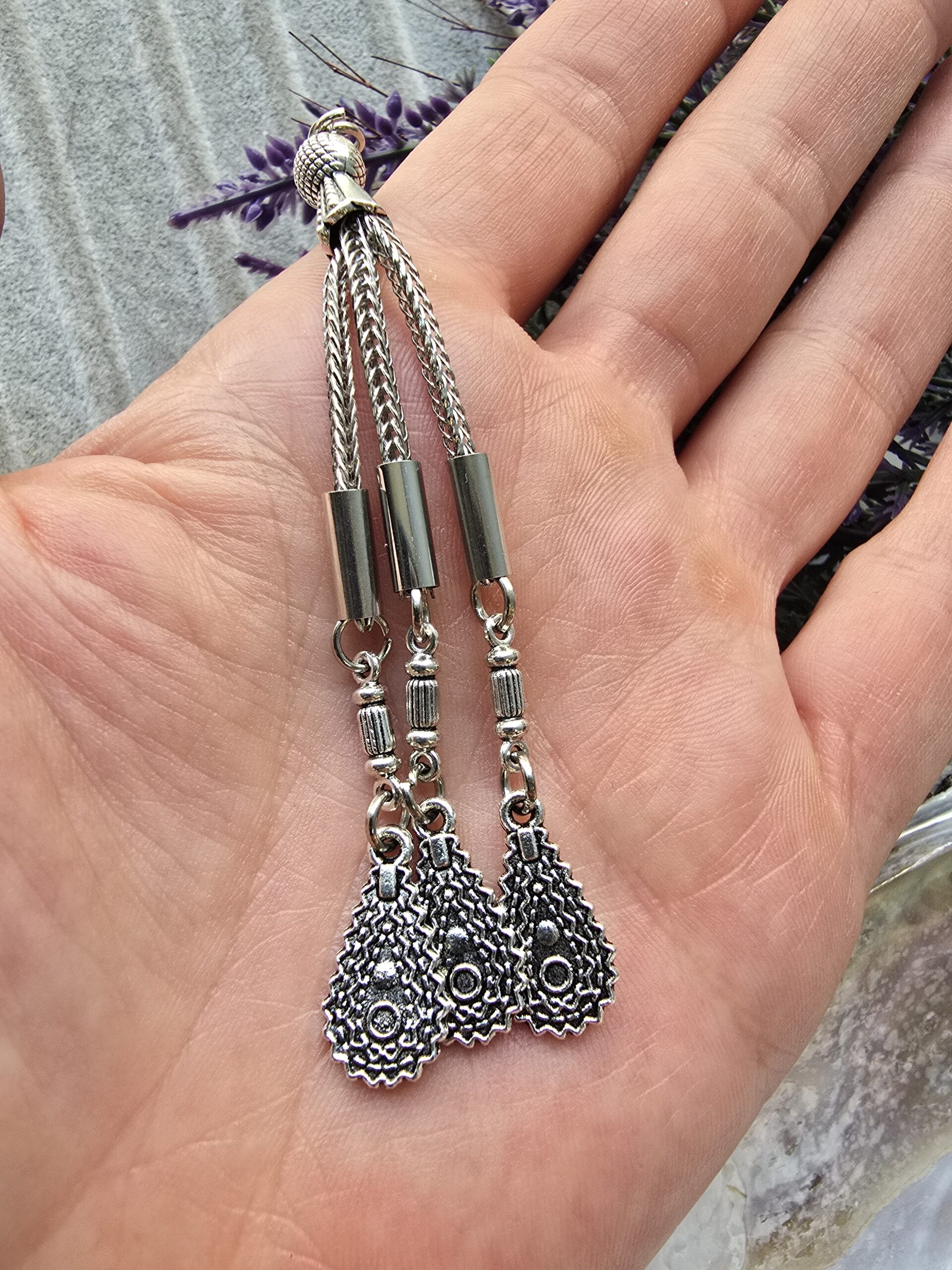 Üçlü Damla Sallantılı Metal Tesbih Püskülü