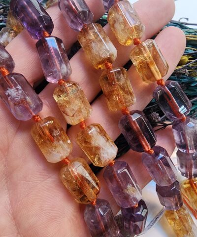 10X15 MM Kesimli Silindir Ametrin Taşı