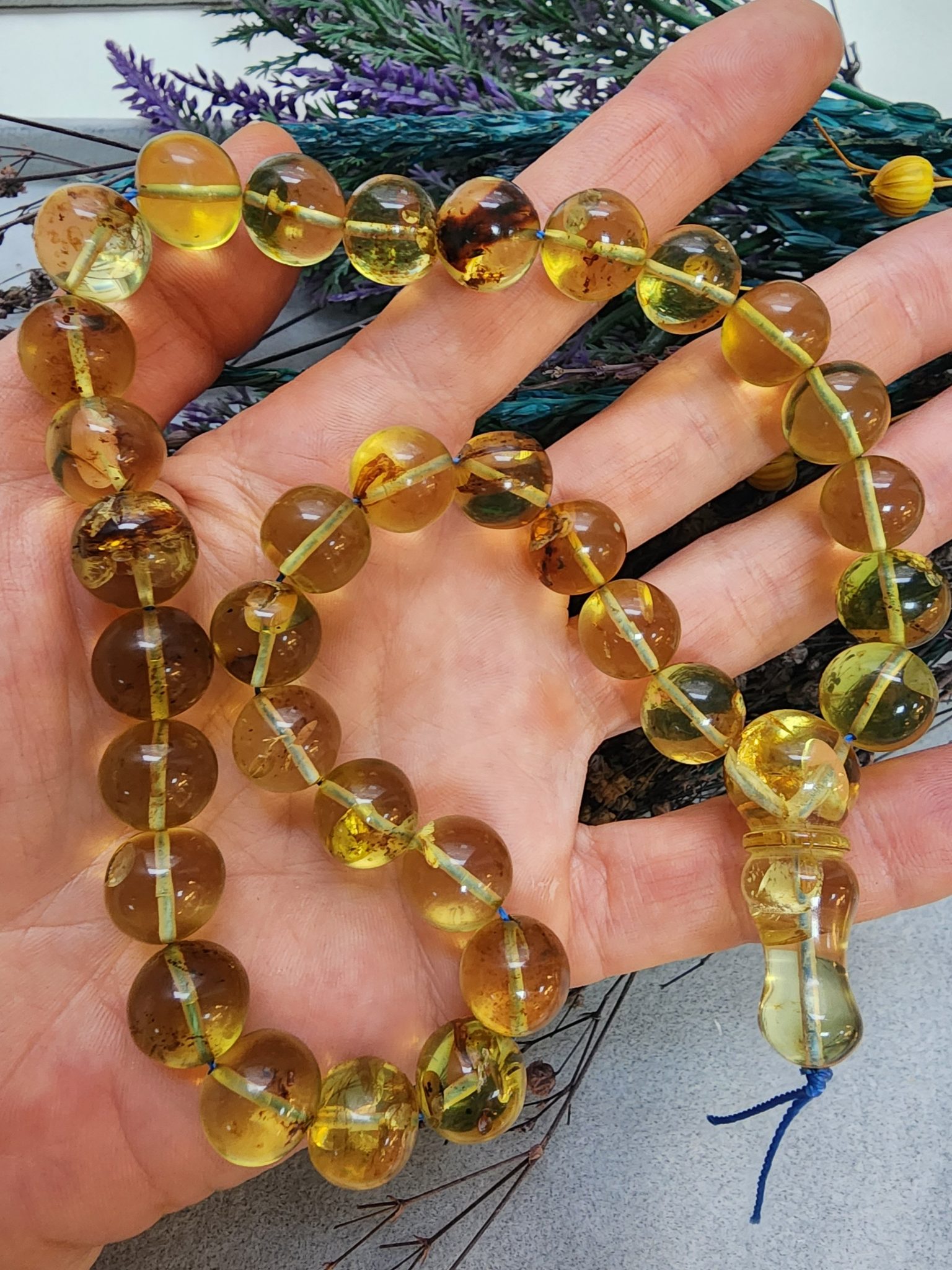 12 MM Orijinal Karayip Kehribarı Tespih