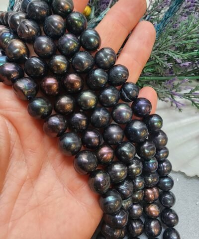 12 MM Premium Barok Doğal Siyah İnci