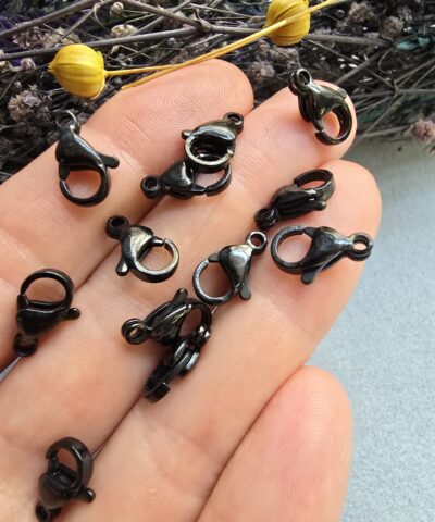 13 MM Stainless Steel 503 Çelik Papağan Klips - Siyah