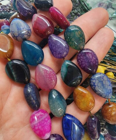 13x18 MM Damla Mix Damarlı Akik Taşı