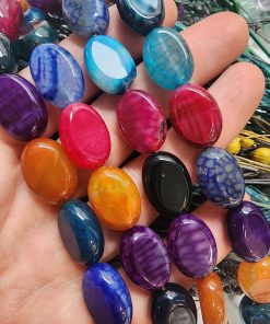 13x18 MM Oval Mix Damarlı Akik Taşı