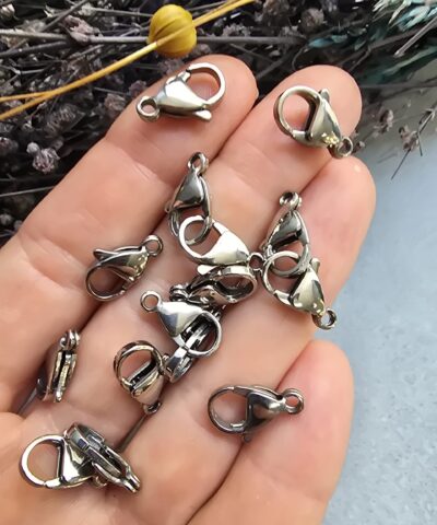 15 MM Stainless Steel 504 Çelik Papağan Klips - Gümüş