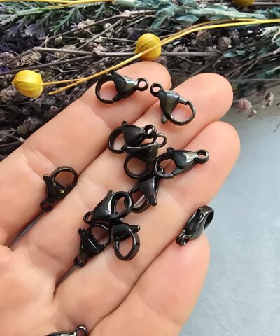 15 MM Stainless Steel 504 Çelik Papağan Klips - Siyah