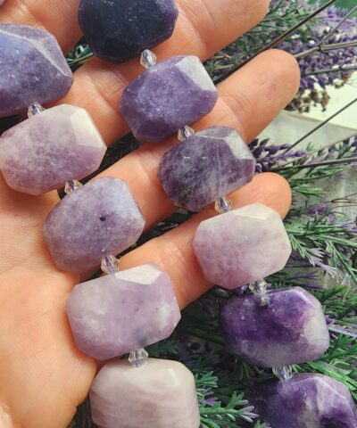 15x20 MM Dikdörtgen Kesimli Lepidolite Taşı