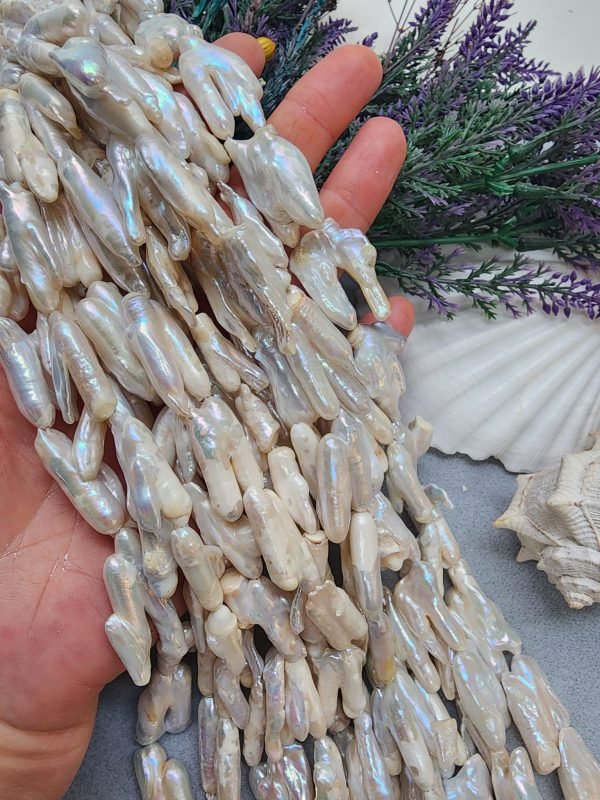 16x30 MM Kaz Ayağı Yapışık Barok Doğal İnci