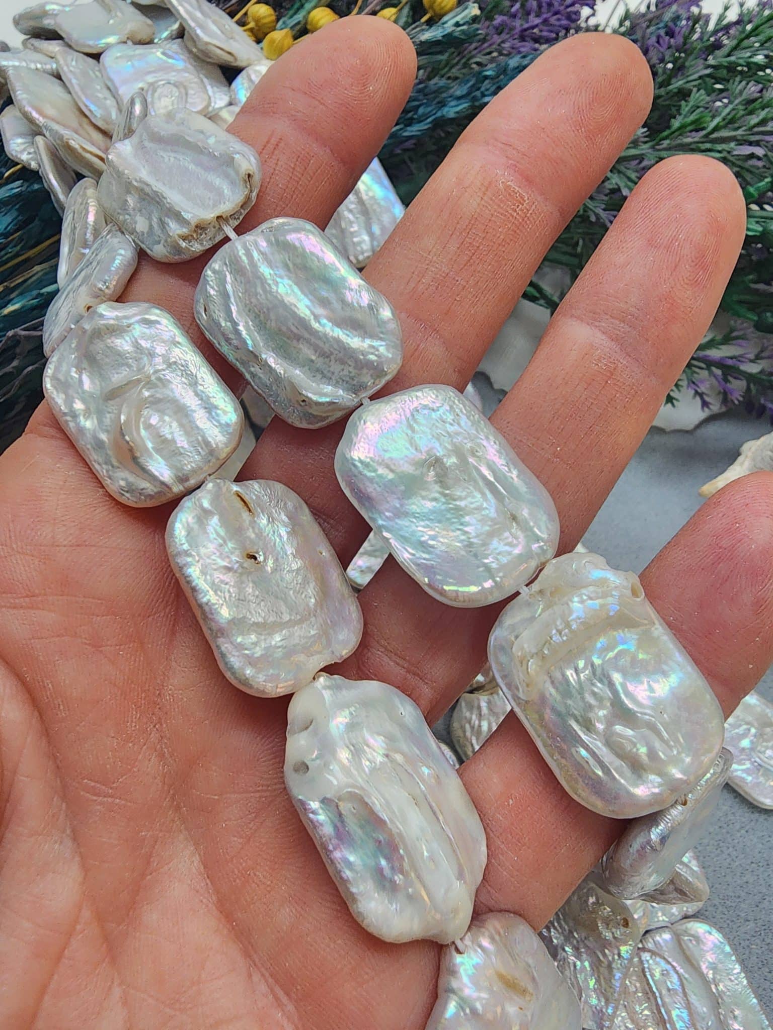 17x24 MM Dikdörtgen Doğal İnci - Görsel 2