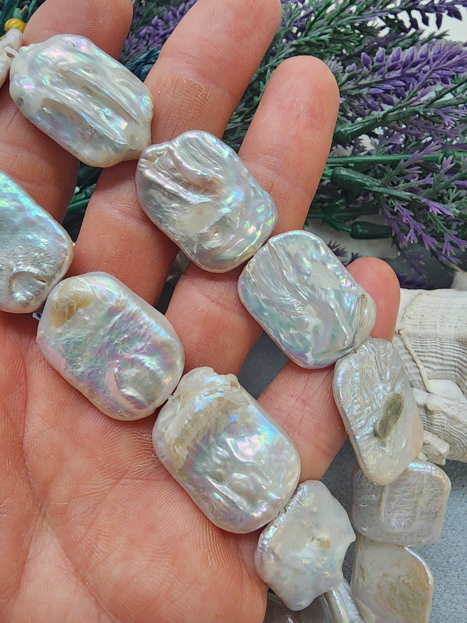 17x24 MM Dikdörtgen Doğal İnci - Görsel 4