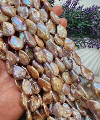18 MM Şekilsiz Somon Doğal Barok İnci Dizisi