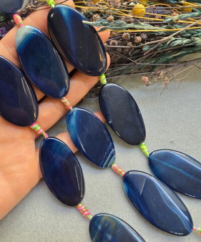 20x50 MM Oval Mavi Akik Taşı