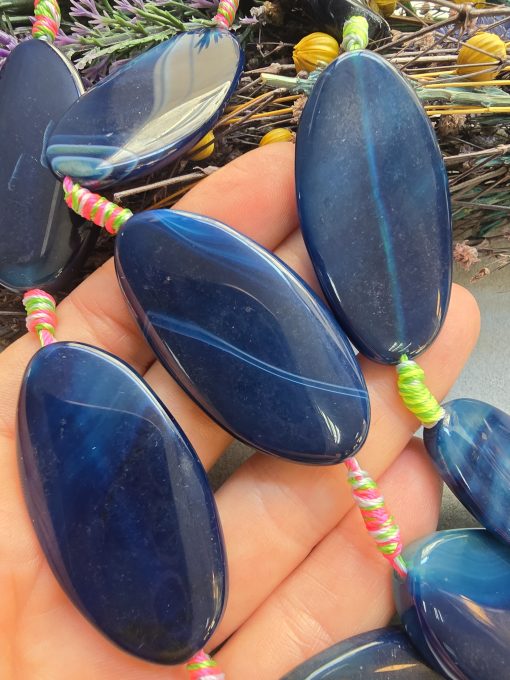 20x50 MM Oval Mavi Akik Taşı