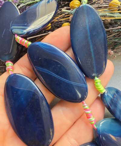 20x50 MM Oval Mavi Akik Taşı