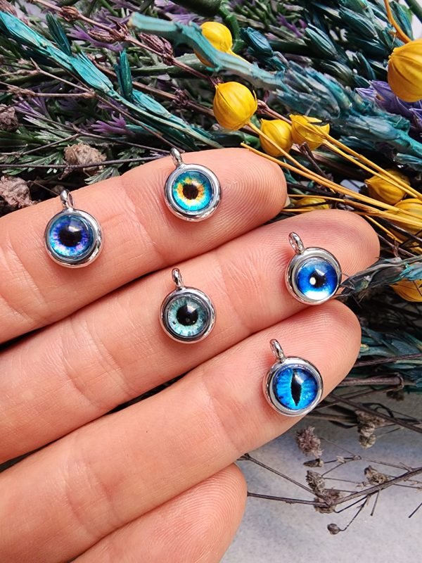 3D Göz Charm Gümüş Kolye Ucu
