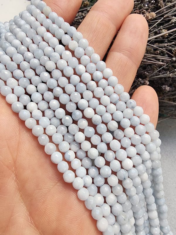 4 MM Faset Akuamarin Renkli Kuvars Taşı