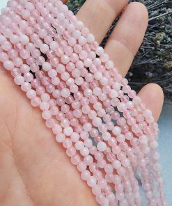 4 MM Faset Pembe Renkli Kuvars Taşı