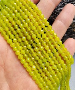 4 MM Faset Peridot Renkli Kuvars Taşı