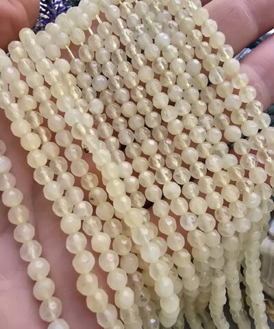 4 MM Faset Sitrin Renkli Kuvars Taşı