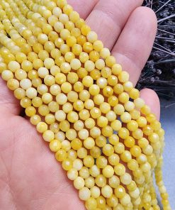 4 MM Faset Sitrin Renkli Kuvars Taşı