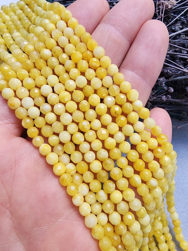 4 MM Faset Sitrin Renkli Kuvars Taşı