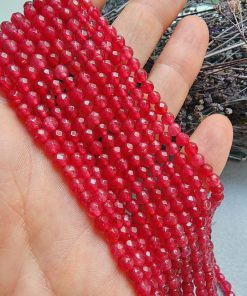 4 MM Faset Yakut Renkli Kuvars Taşı