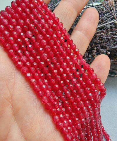 4 MM Faset Yakut Renkli Kuvars Taşı