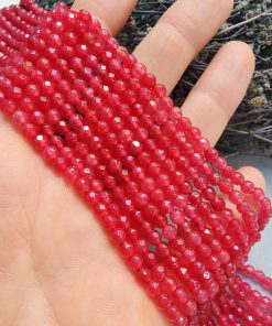4 MM Faset Yakut Renkli Kuvars Taşı