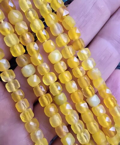 4 MM Küp Sarı Opal Taşı