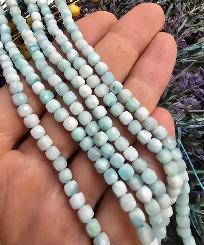 4x4 MM Küp Larimar Taşı