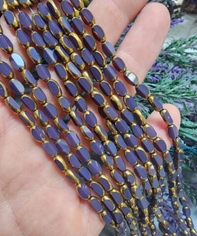 4x6 MM Amorf Altın Kaplı Kristal Dizi - 512