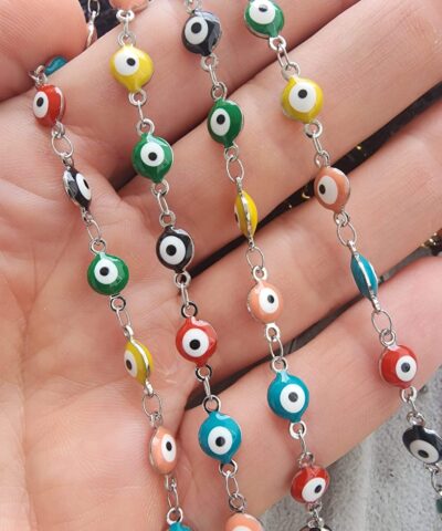 6 MM Nazar Gözlü Çelik Takı Zinciri - 502