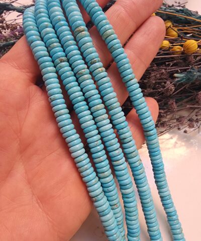 6x2 MM Rondela Turkuaz Doğal Taş AAA - 501