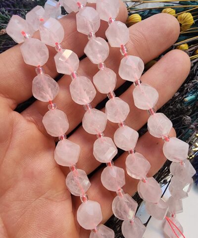 8 MM Burgu Kesim Pembe Kuvars Taşı