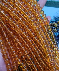 8 MM Küre Sitrin Renkli Kuvars Taşı