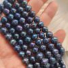 8 MM Premium Oval Siyah Doğal Barok İnci AAA