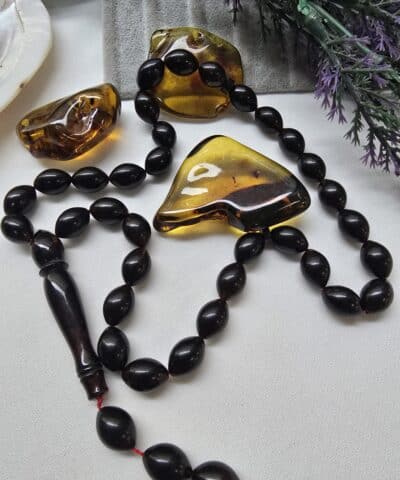 8x12 Mm Orijinal Arpa Kehribar Tesbih 6