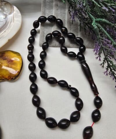 8x12 Mm Orijinal Arpa Kehribar Tesbih 7