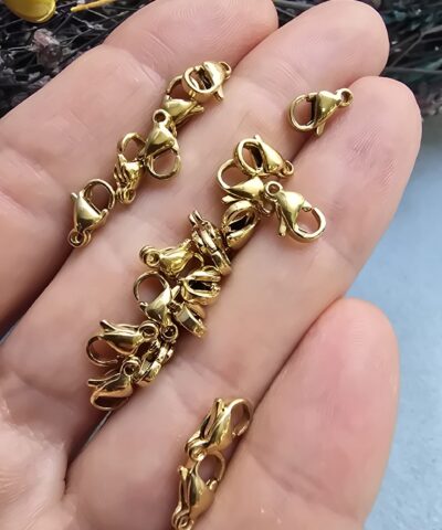 9 MM Stainless Steel 500 Çelik Papağan Klips - Gold