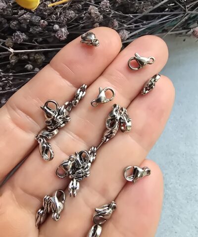 9 MM Stainless Steel 500 Çelik Papağan Klips - Gümüş