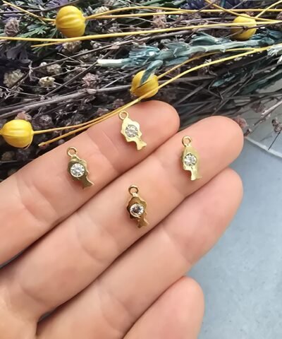 Taşlı Balık Charm Takı Malzemesi