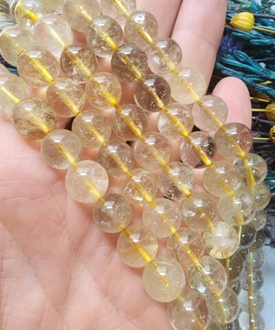 AAA Gold Rutil Kuvars Doğal Taş Dizi - 10 MM