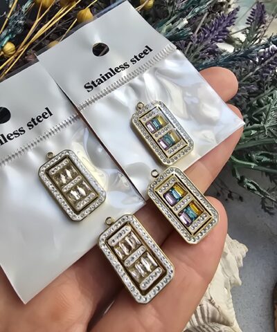 Baget Zirkon Taşlı Çerçeve Kolye Ucu