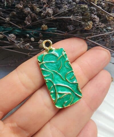 Desenli Plaka Charm Kolye Ucu - 504