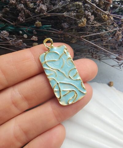 Desenli Plaka Charm Kolye Ucu - 505