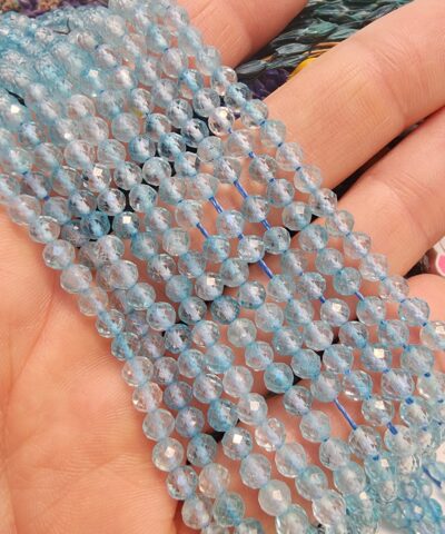 Faset Küre Rondela Topaz Taşı - 4 MM