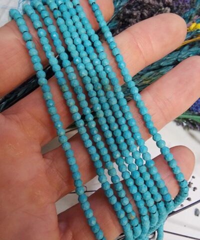 3 MM AAA Fasetli Turkuaz Doğal Taş Boncuk